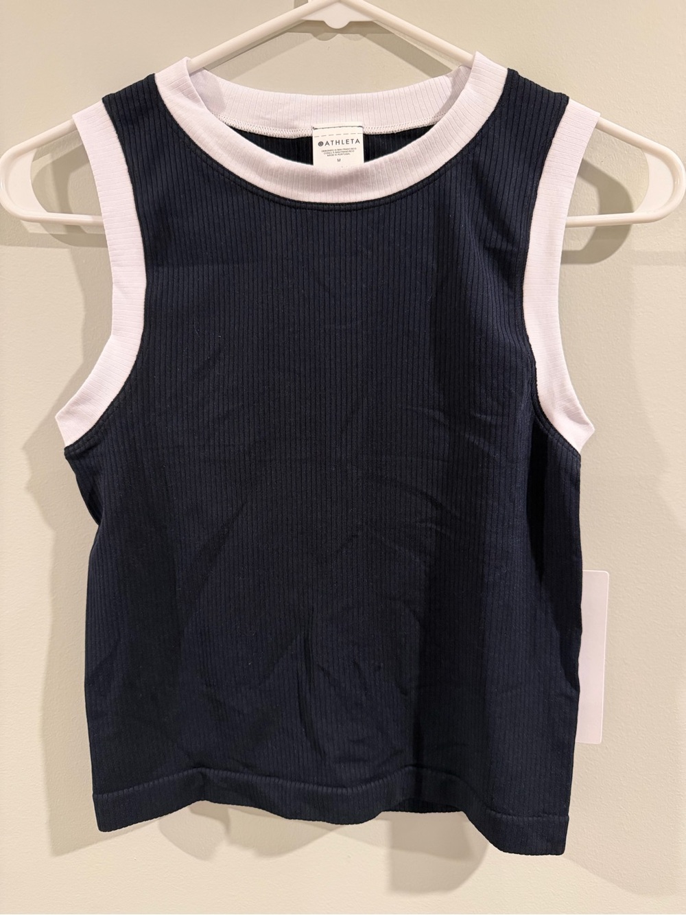 Athleta Renew Seamless Muscle Tank in Navy/White, Size M (NWT)